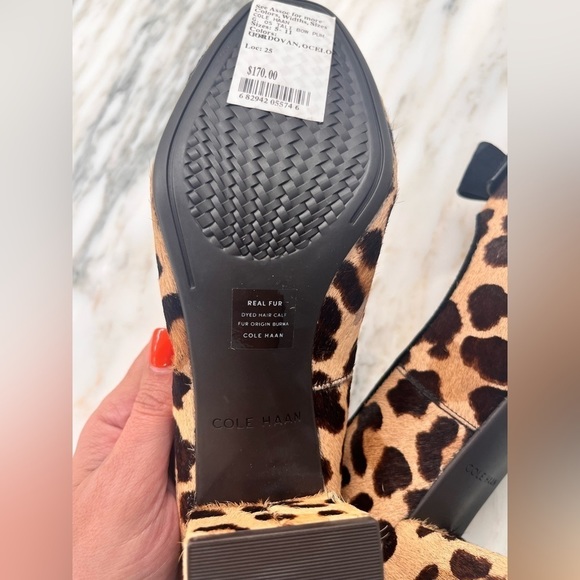 COLE Haan Women's Tali Bow Puma, Beige Leopard, Size 6.5 - Picture 9 of 10